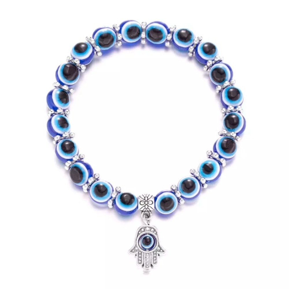 🎀NWT Hamza Bohemian Blue High Quality Beads Stretch Bracelet
